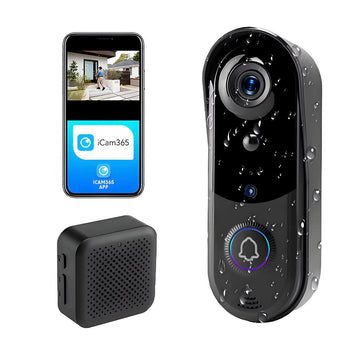 Zyno Style™ iCam365 Smart Video Doorbell – Wireless, Weatherproof & HD with Indoor Chime