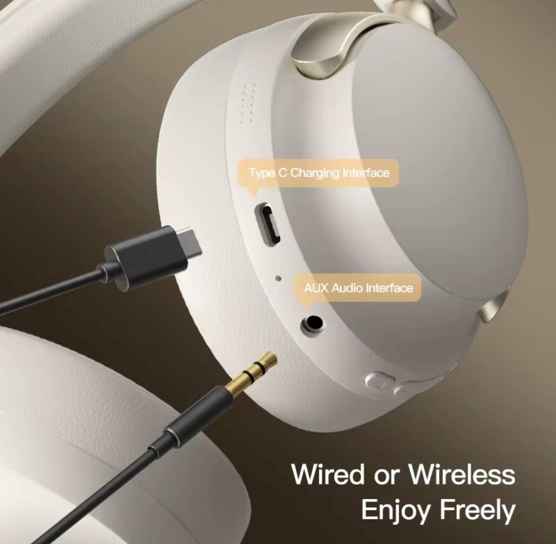 Zyno Style™ Dual-Mode Bluetooth Headphones – Wired & Wireless with Type-C Charging