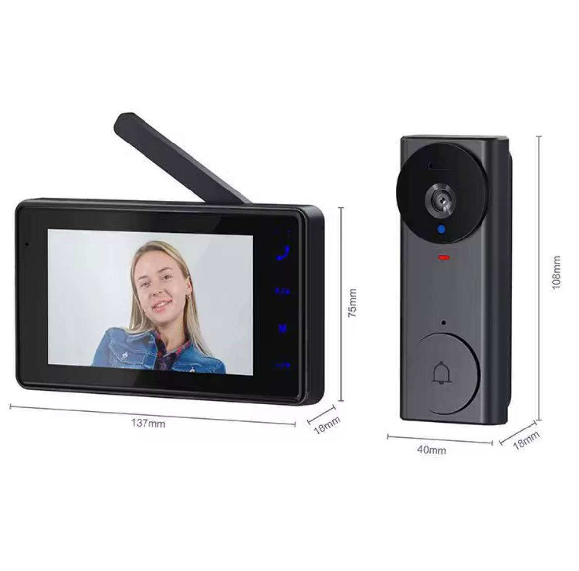 Zyno Style™ Smart Video Doorbell – Wireless, HD Camera & Motion Detection